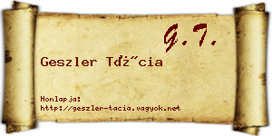Geszler Tácia névjegykártya